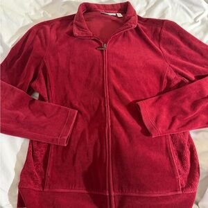 Croft & Barrow Women's Deep Red Fleece Jacket